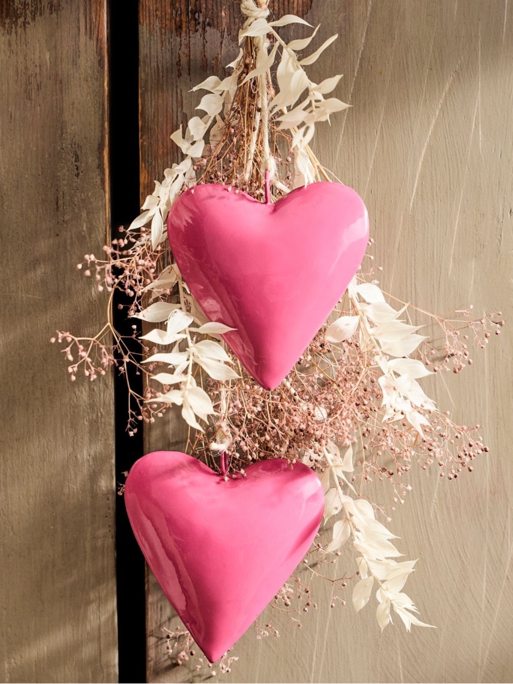 Anthropologie Enamel Heart Ornaments, Set of 2